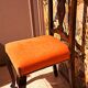 Varnished wood chair with orange velvet fabric, 1880/1900