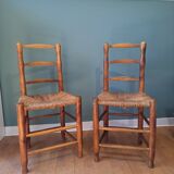 Pair of straw chairs
