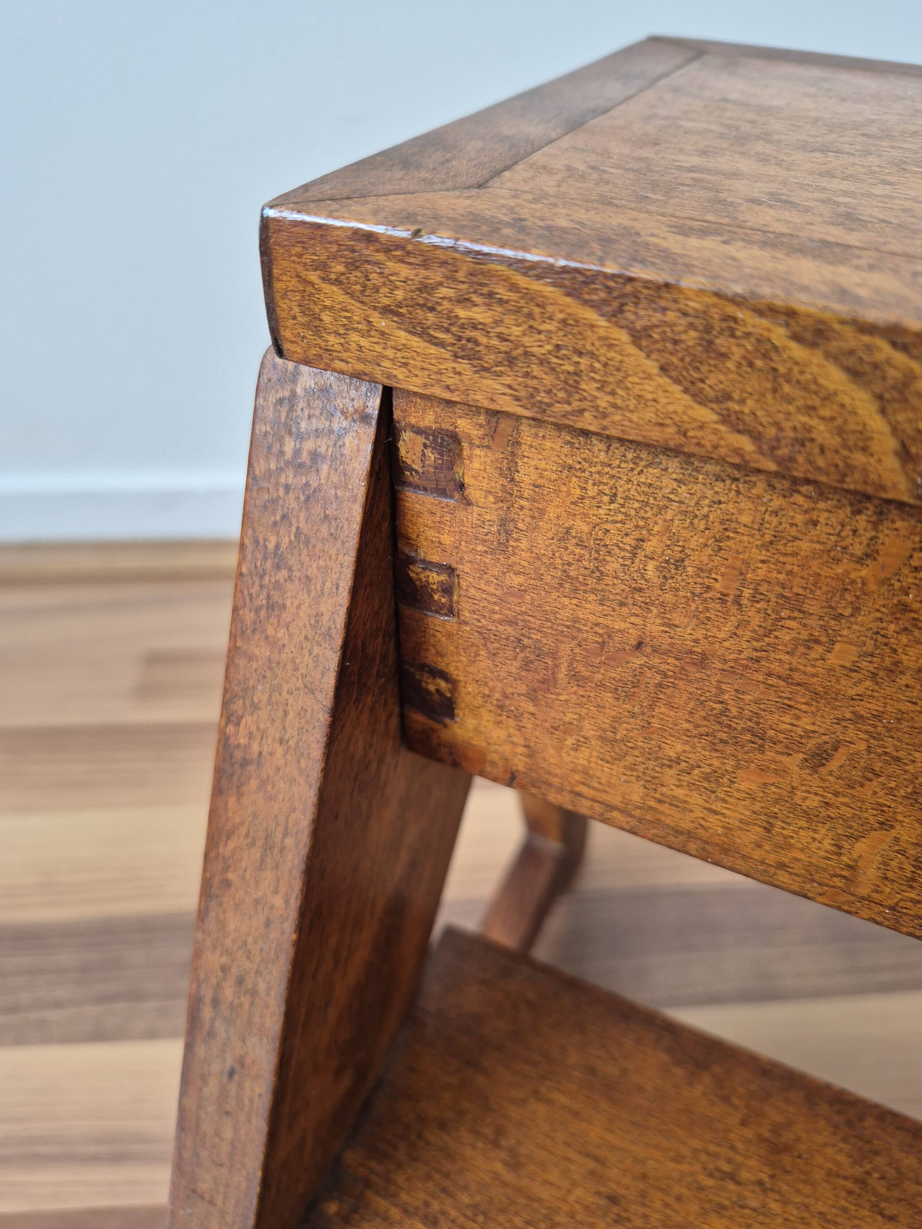 Vintage storage stool, made of wood, handcrafted.