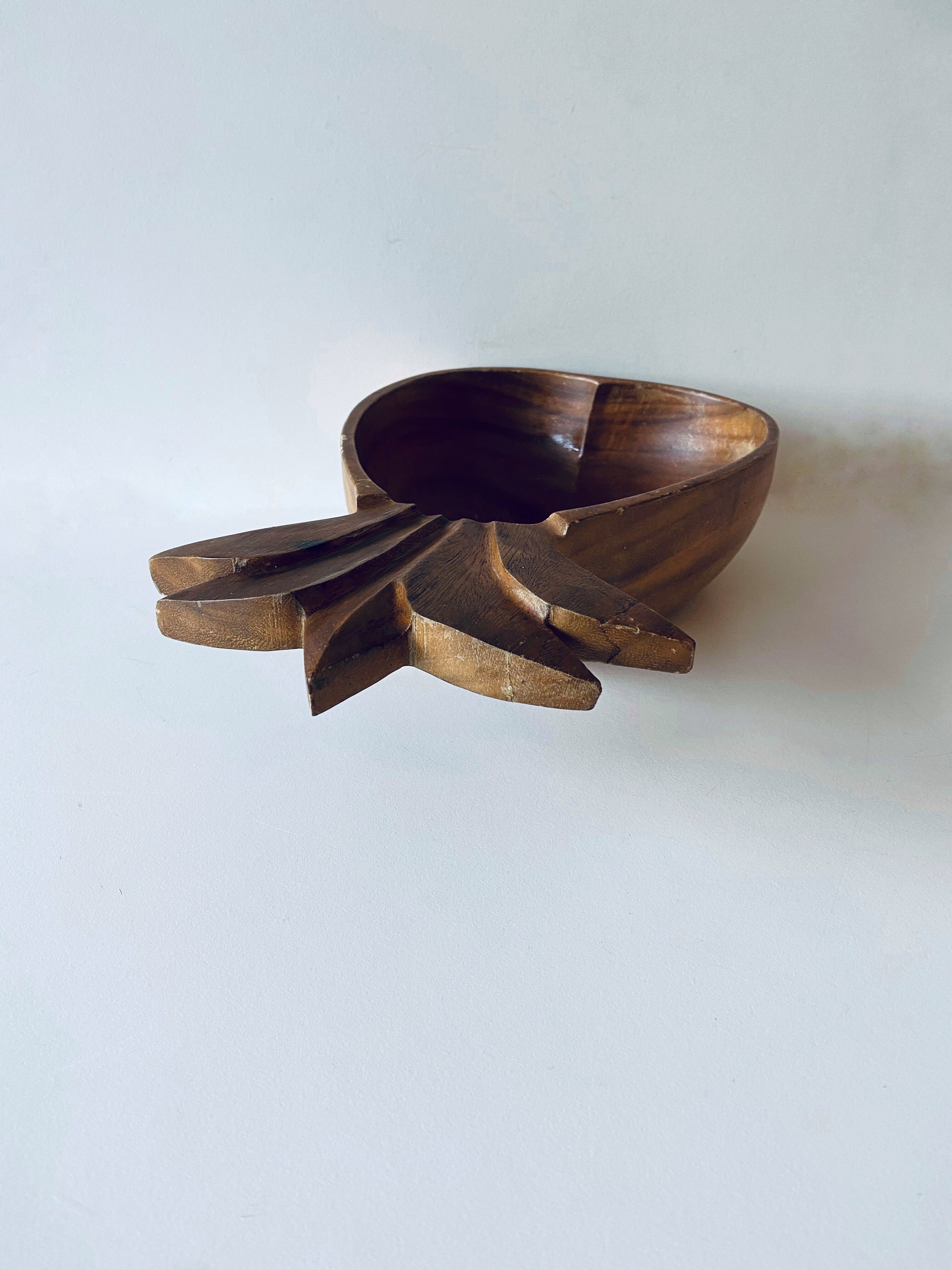 Vintage wooden pineapple cut