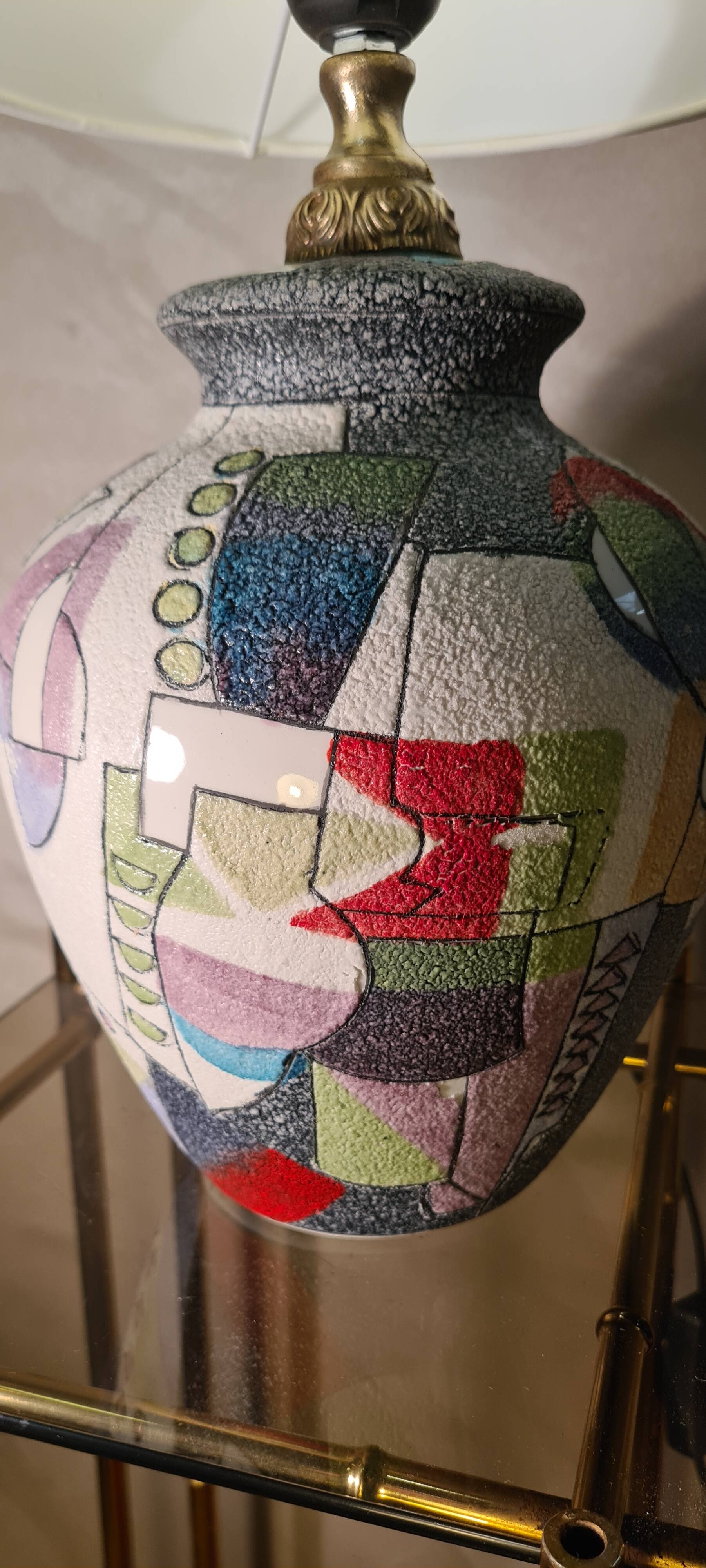 Ceramic lamp geometric cubism pablo style 45x22
