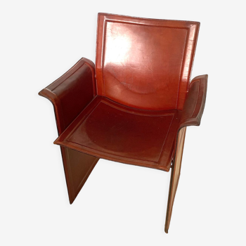 Fauteuil cuir cognac