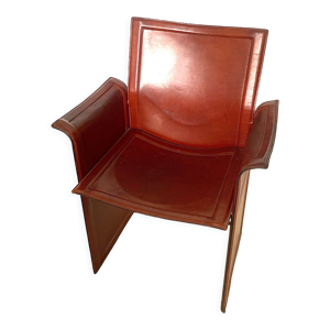Fauteuil cuir cognac