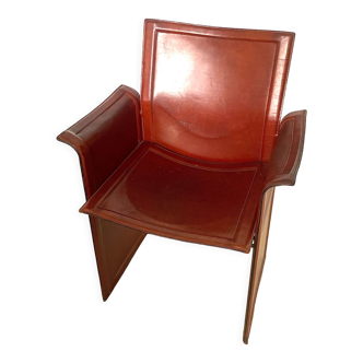 Desk or dining chair in cognac leather