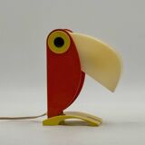 Playful 1970s Italian Toucan Light in Red and Yellow by Enea Ferrari