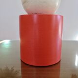Pair of red and white ceramic lamps from the 80s