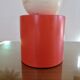 Pair of red and white ceramic lamps from the 80s
