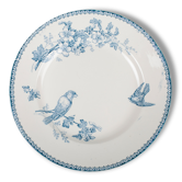 Round plate service "Chickadee" Longwy, around 1900. Made in France