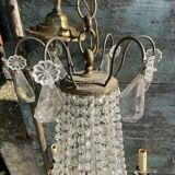 Bronze and crystal hot air balloon chandelier