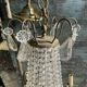 Bronze and crystal hot air balloon chandelier