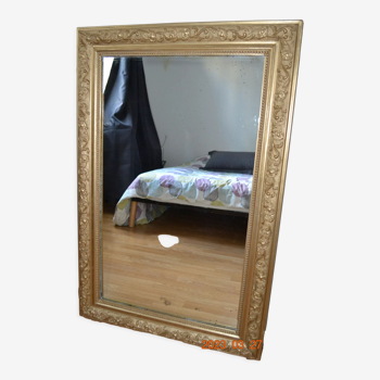 Grand miroir doré, milieu XXe.