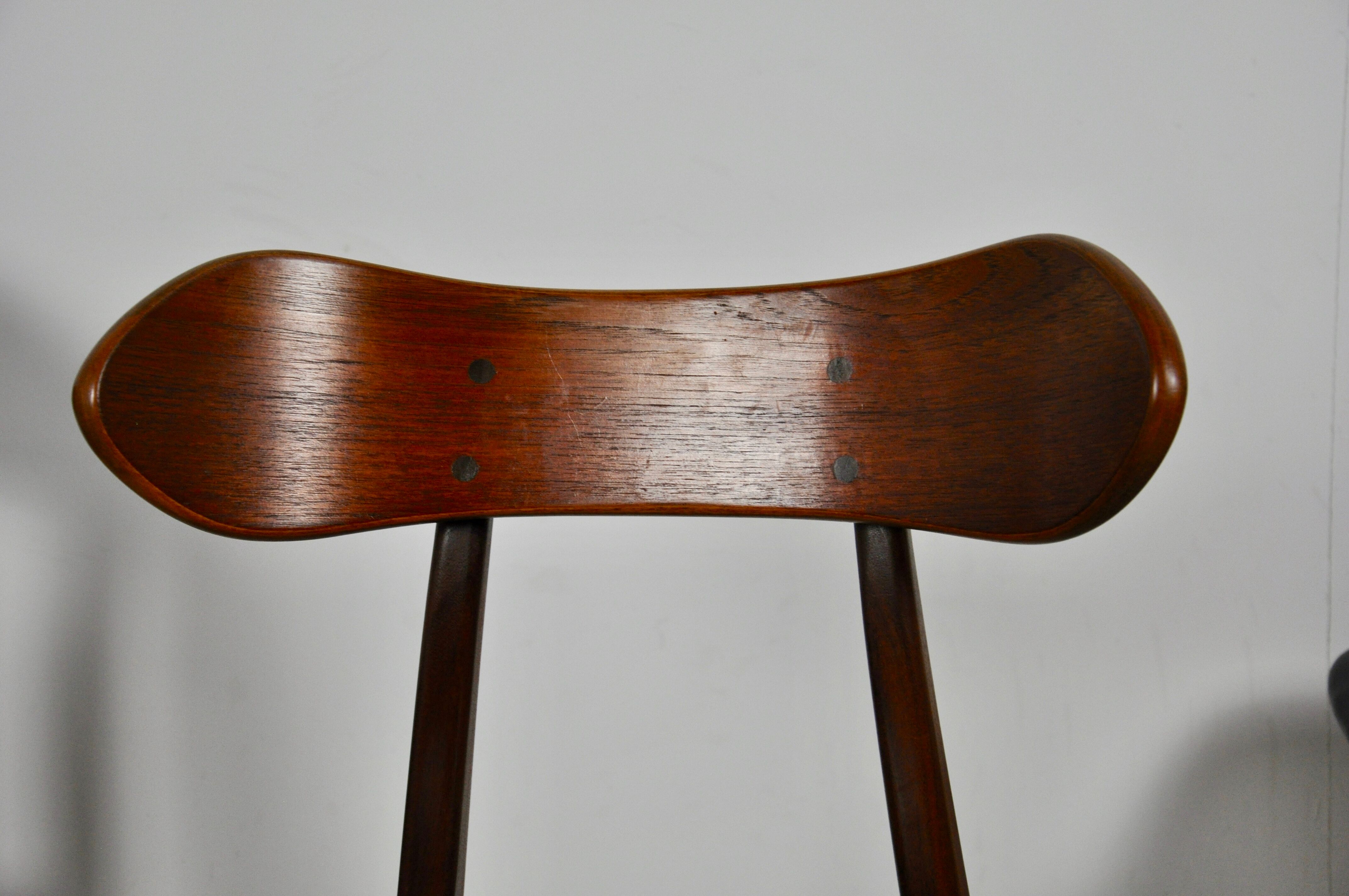 Dining table chairs by Louis van Teeffelen for Webe, 1950s, set of 4