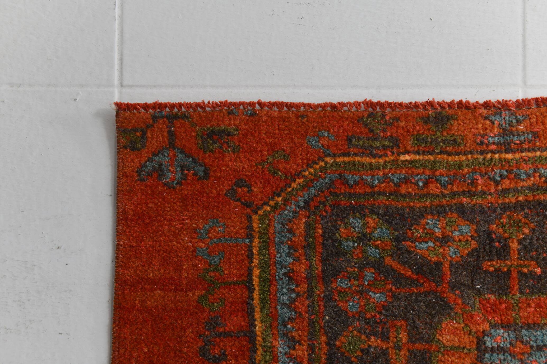 3x9 Pumpink Orange Vintage Turkish Runner Rug, 78x288Cm SK 23570