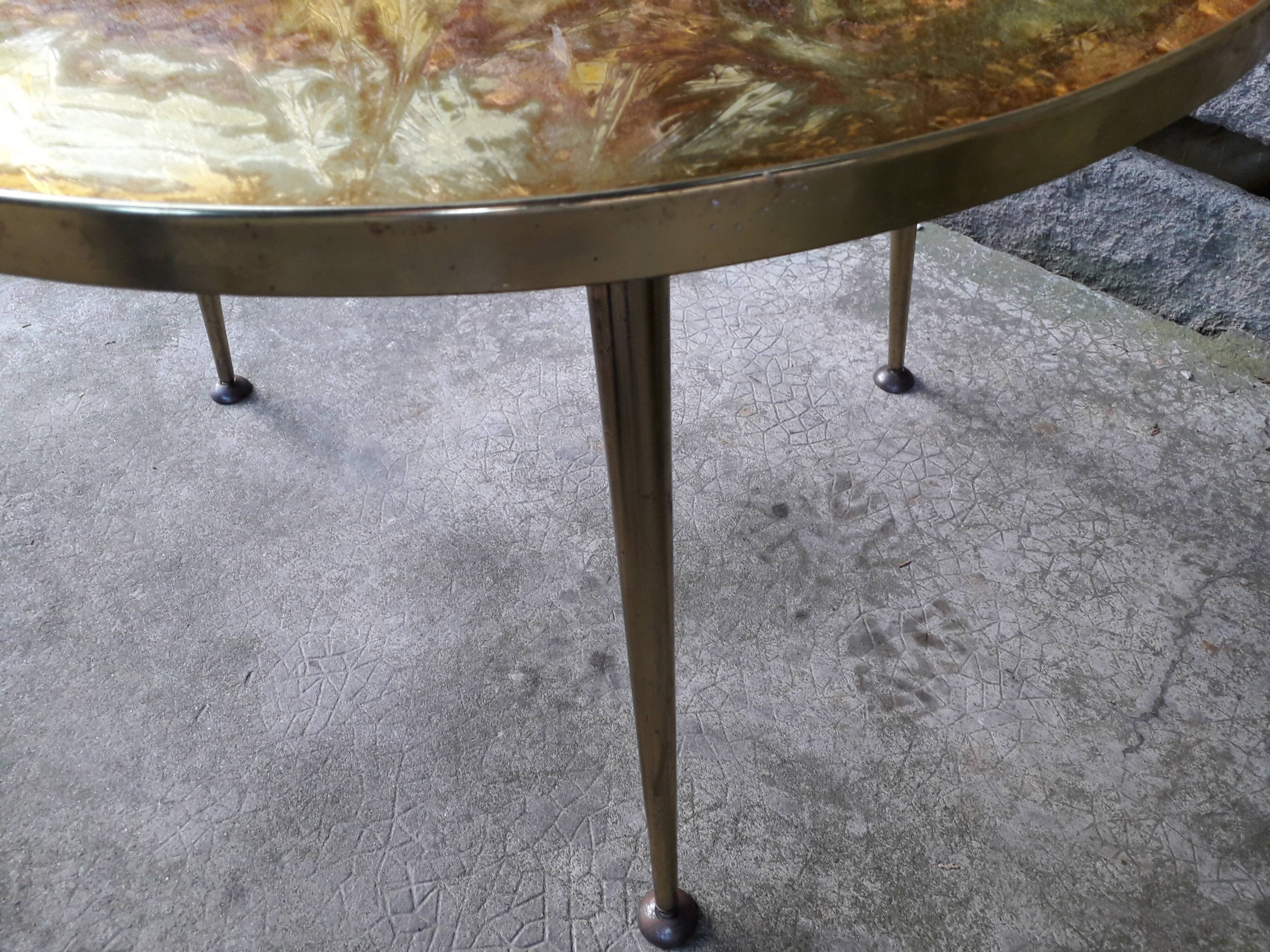 Vintage coffee table compass feet