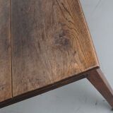 Table de salle à manger de ferme rustique française du 19ème siècle en chêne antique