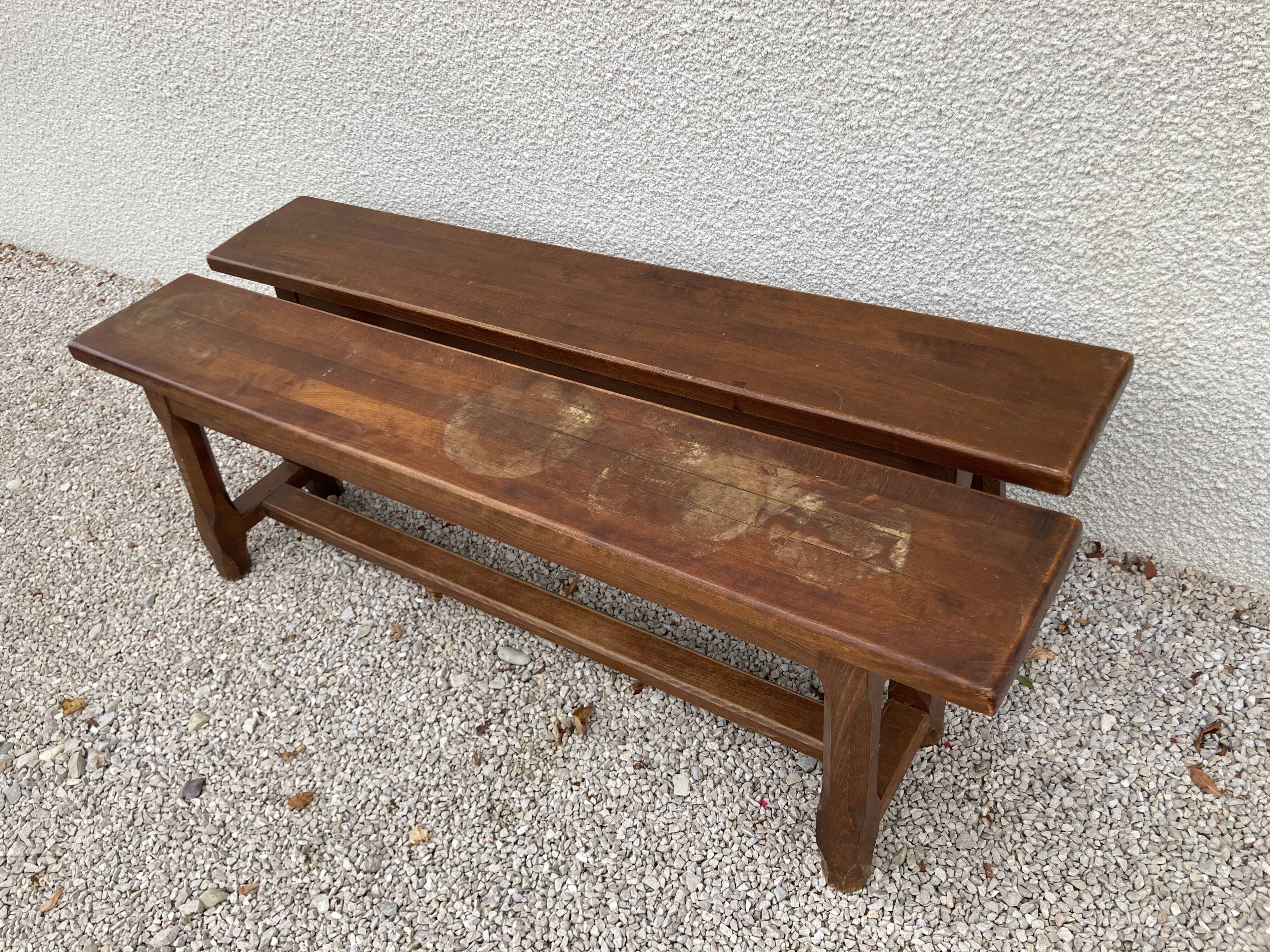 Pair of wooden benches