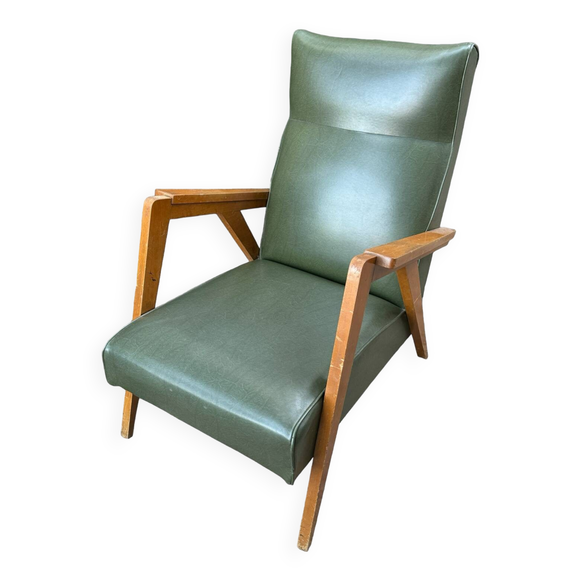 Scandinavian armchair with compass feet