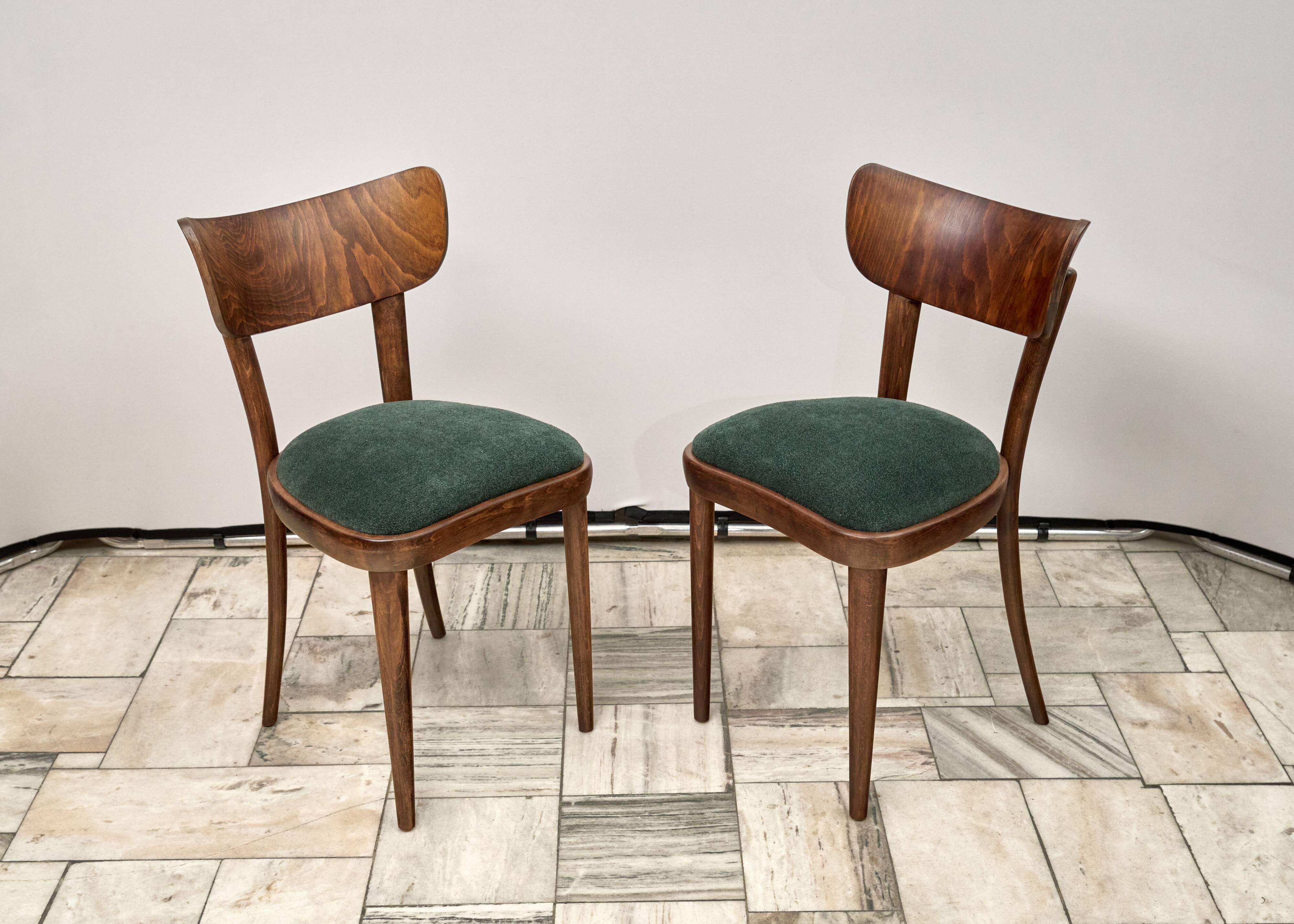 Set of 4 Thonet Chairs, 1950s, Czechoslovakia