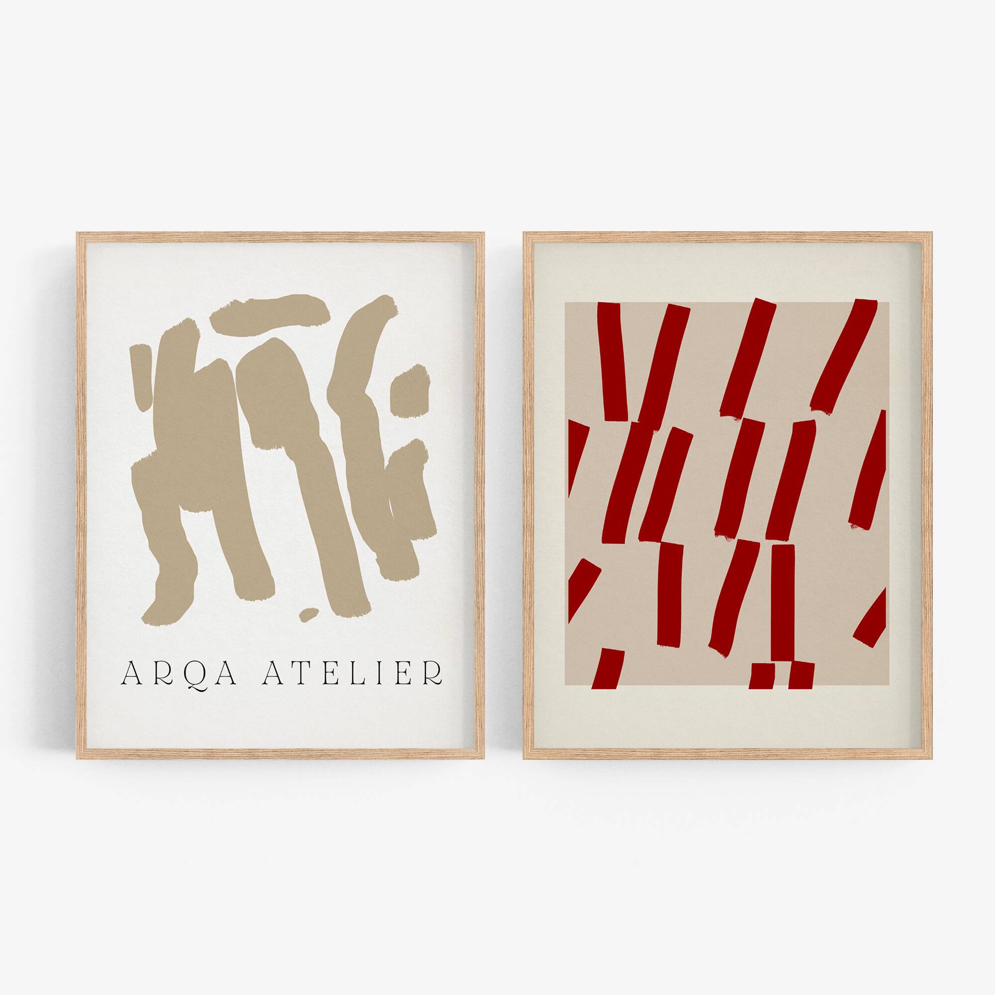 Pair of prints, abstract wall art set of two, 50x70cm