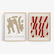 Pair of prints, abstract wall art set of two, 50x70cm