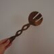 Twisted wooden spoon carved hands vintage folk art