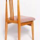 Blush pink bouclé chair mid-century in light wood by M. Zielinski, Europe, 1960s
