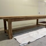 Light solid oak farmhouse table