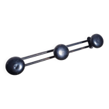 Vintage black coat rack with 3 hooks