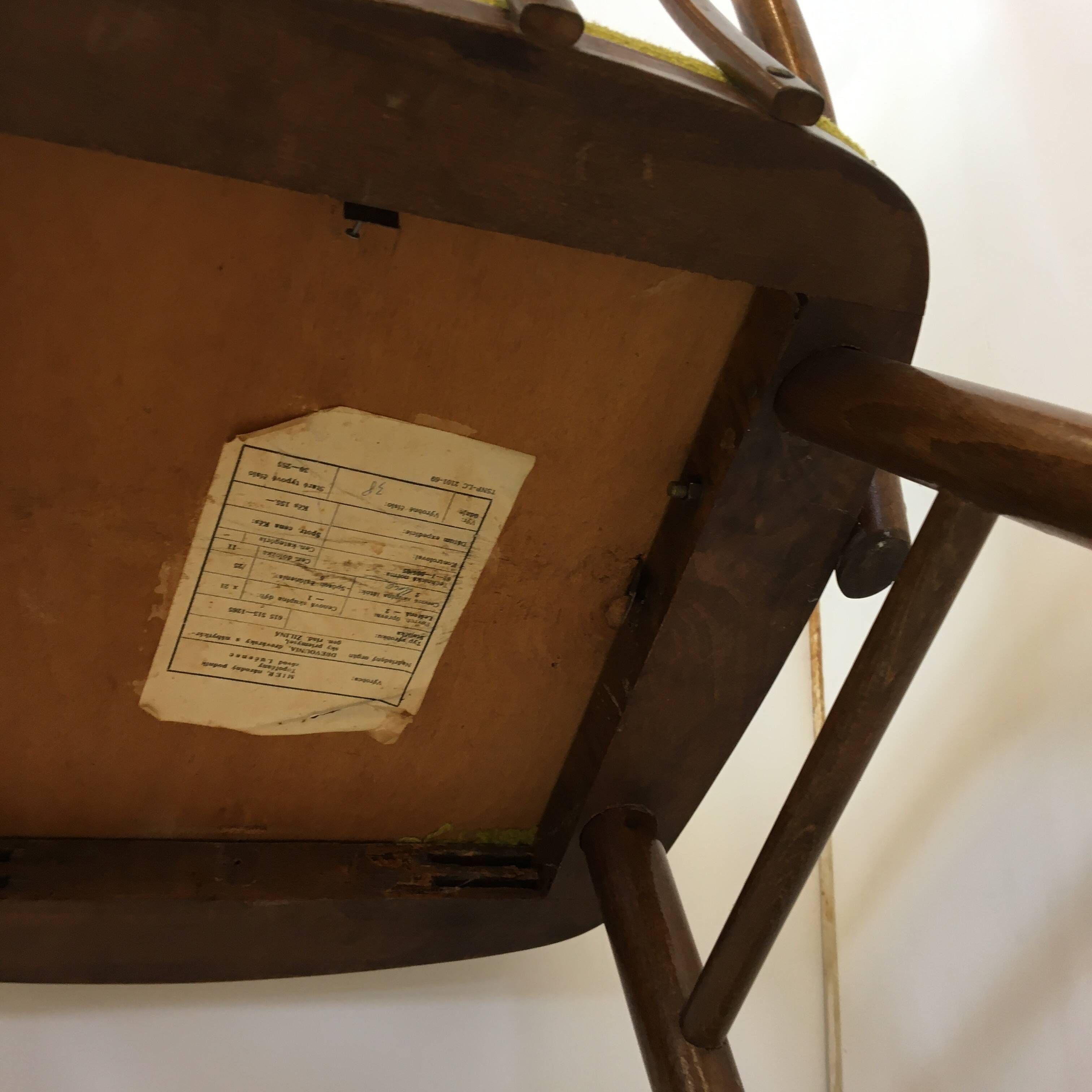 Lot de 3 chaises de salle à manger en bois vintage MIER TOPOLCANY Antonin Suman des années 60 Tchécoslovaquie
