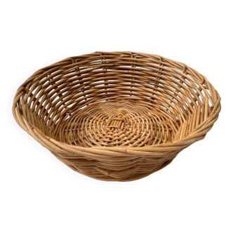 Handcrafted wicker rattan basket from the 70s