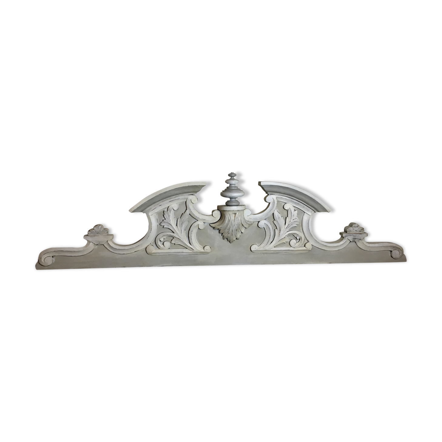 Old patinated gray pediment