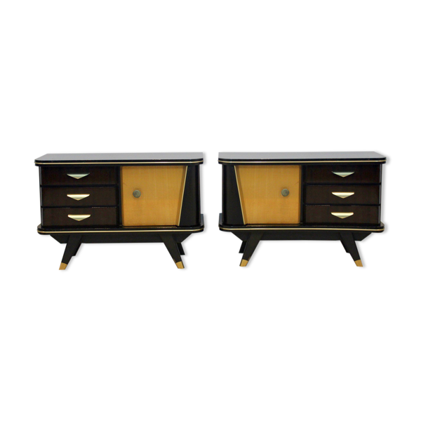 Paire de tables de chevet en bois hollandais, années 1950