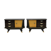 Paire de tables de chevet en bois hollandais, années 1950