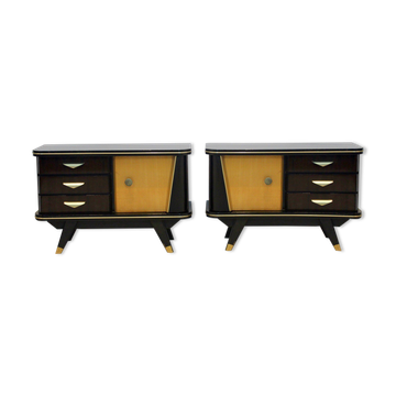 Paire de tables de chevet en bois hollandais, années 1950