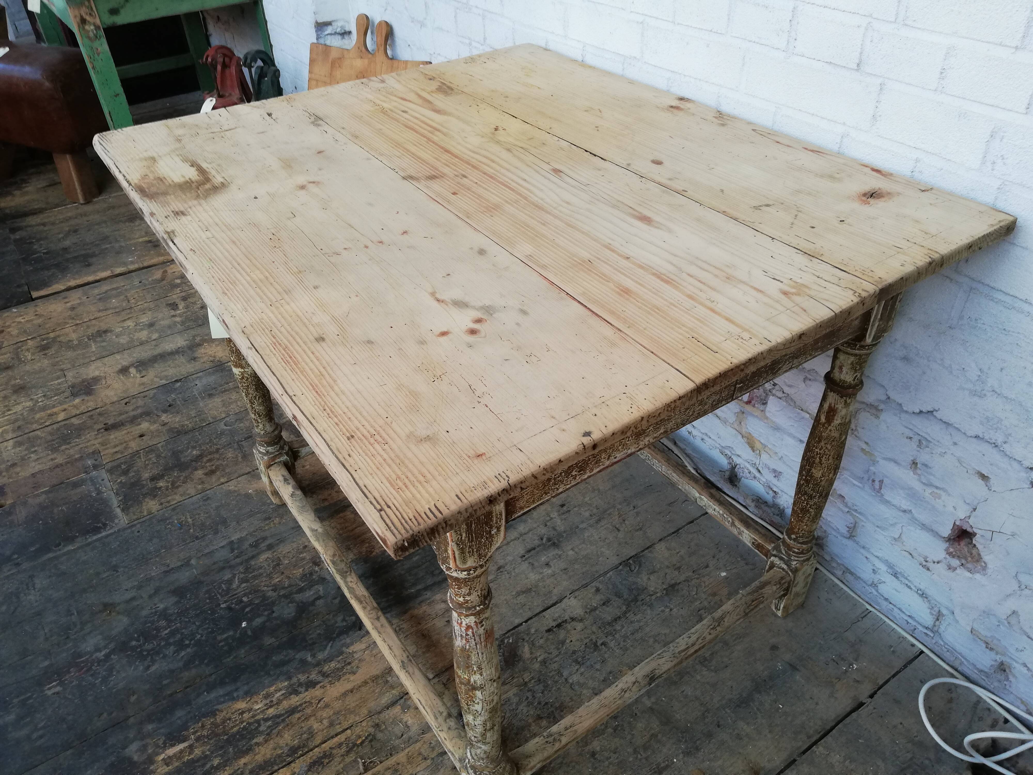 Square farmhouse table, vintage