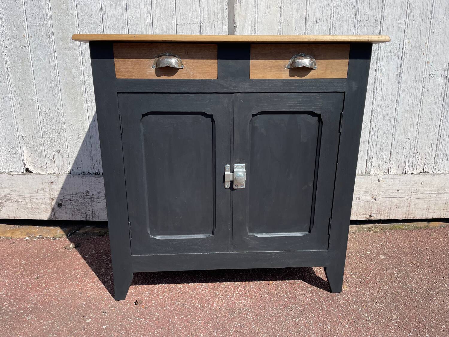 Parisian sideboard in black raw wood