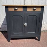 Parisian sideboard in black raw wood
