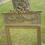 Large early 20th century mirror bevelled 66x128cm