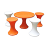 Table and 4 stools Tam Tam by Henri Massonet edited by Stamp