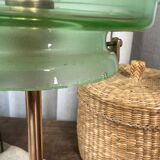 Art deco globe lamp and bronze foot