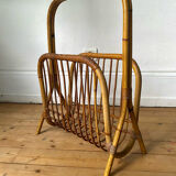 Vintage rattan magazine holder