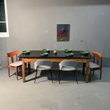 Farmhouse table, black top