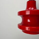 Large red glass pendant light by Peill and Putzler XL 1960