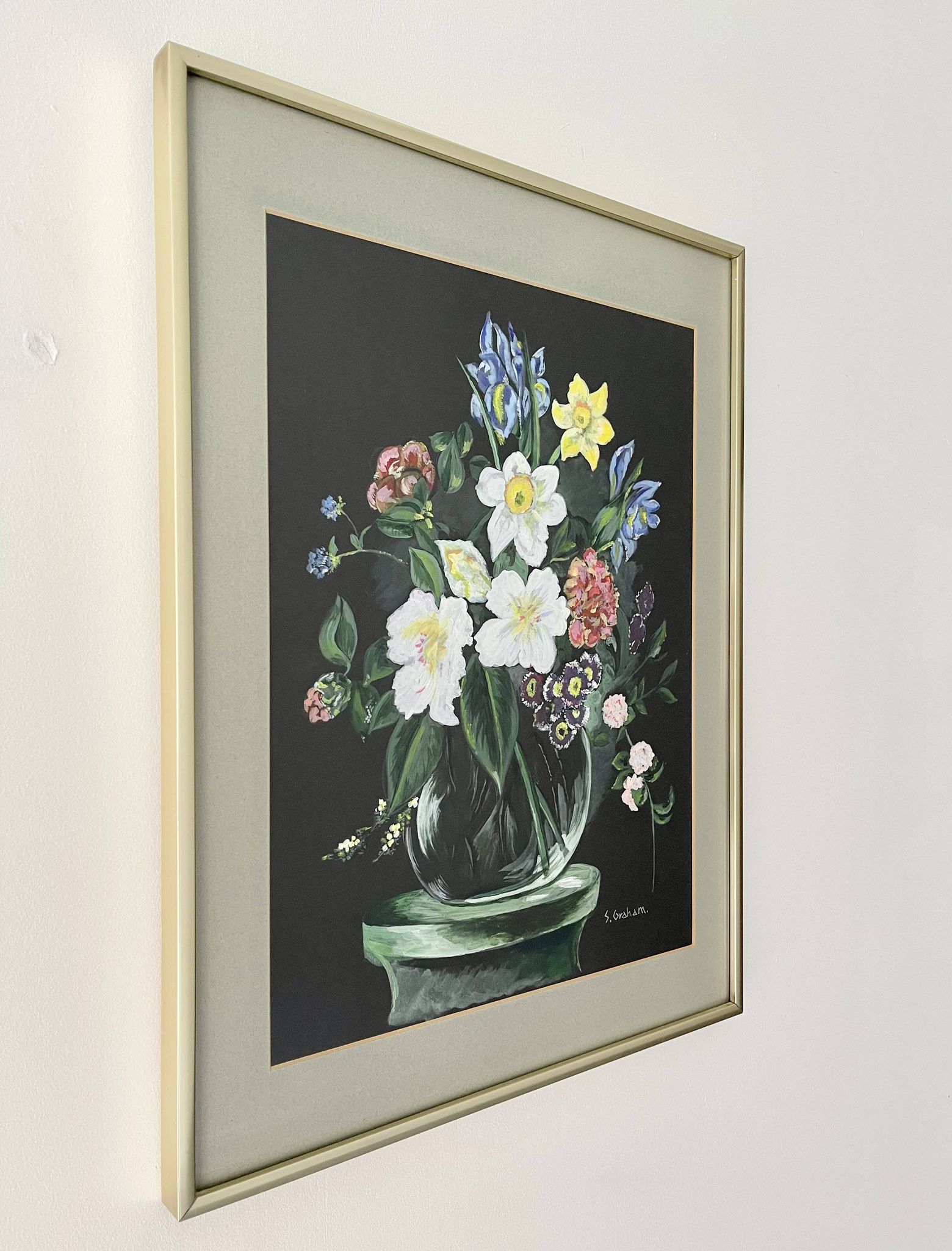 Vintage Still Life Painting of Flowers
