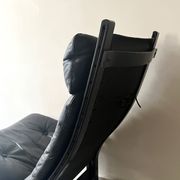 Scandinavian black leather armchair Siesta by Ingmar Relling, design 1970.