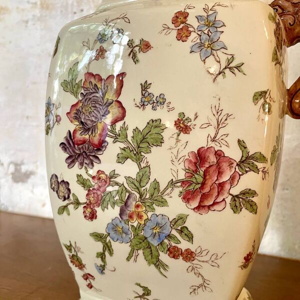 Grand vase terre de fer Longchamp XIXe