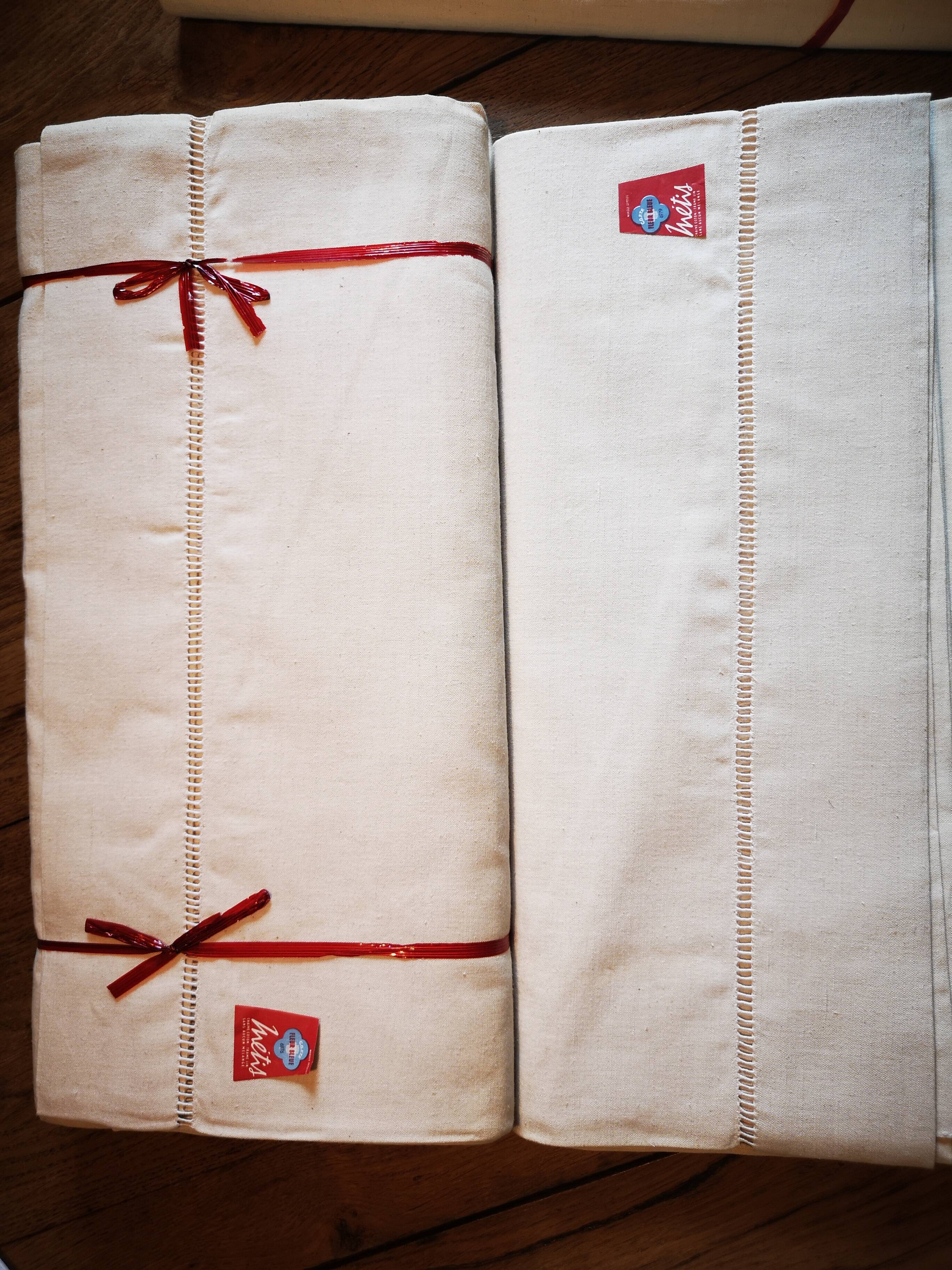 Lot of 6 old sheets in métis 285 x 200 cm