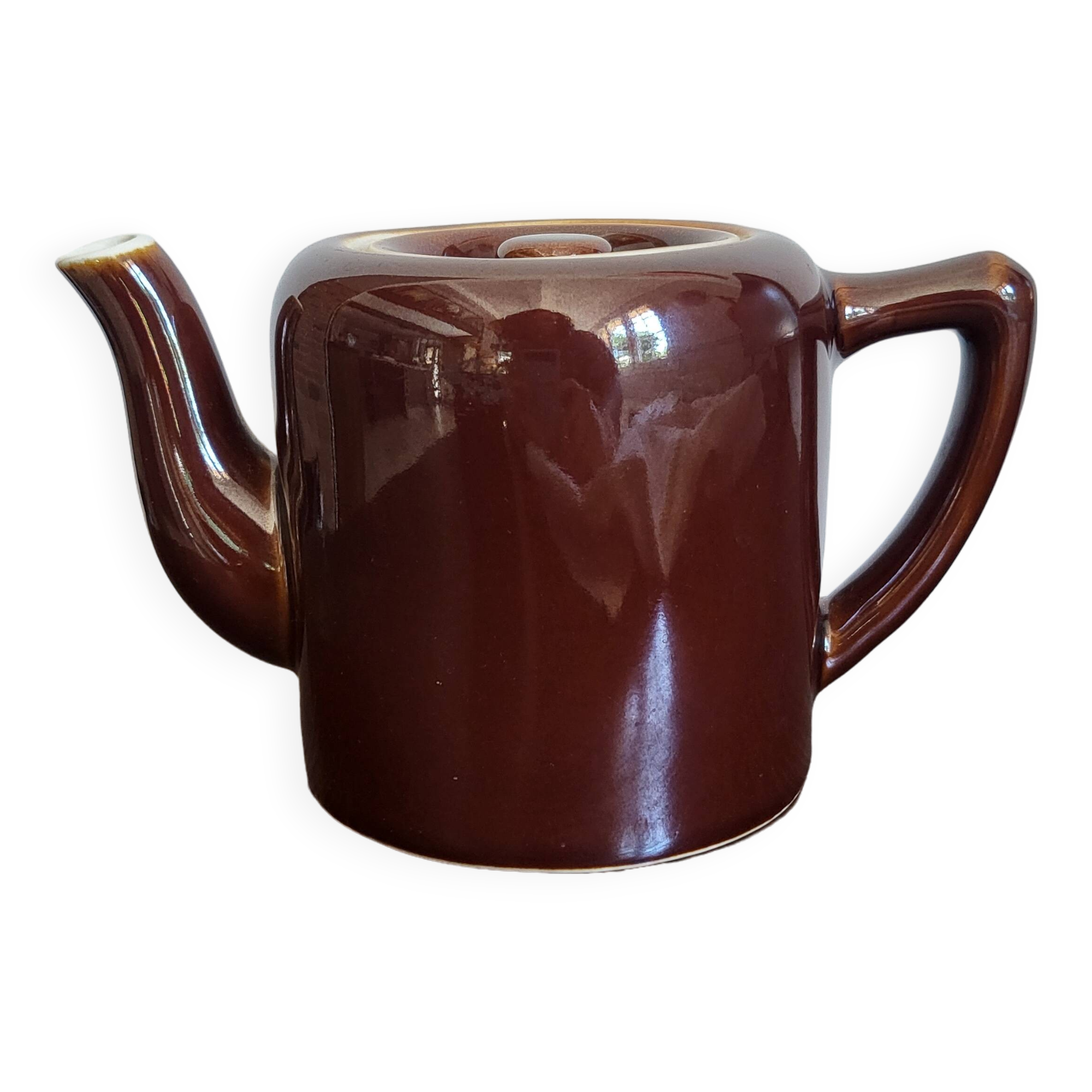 Vintage brown ceramic teapot