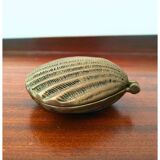 Boîte vintage en laiton en forme de coquillage