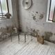 50s metal and glass nesting coffee tables